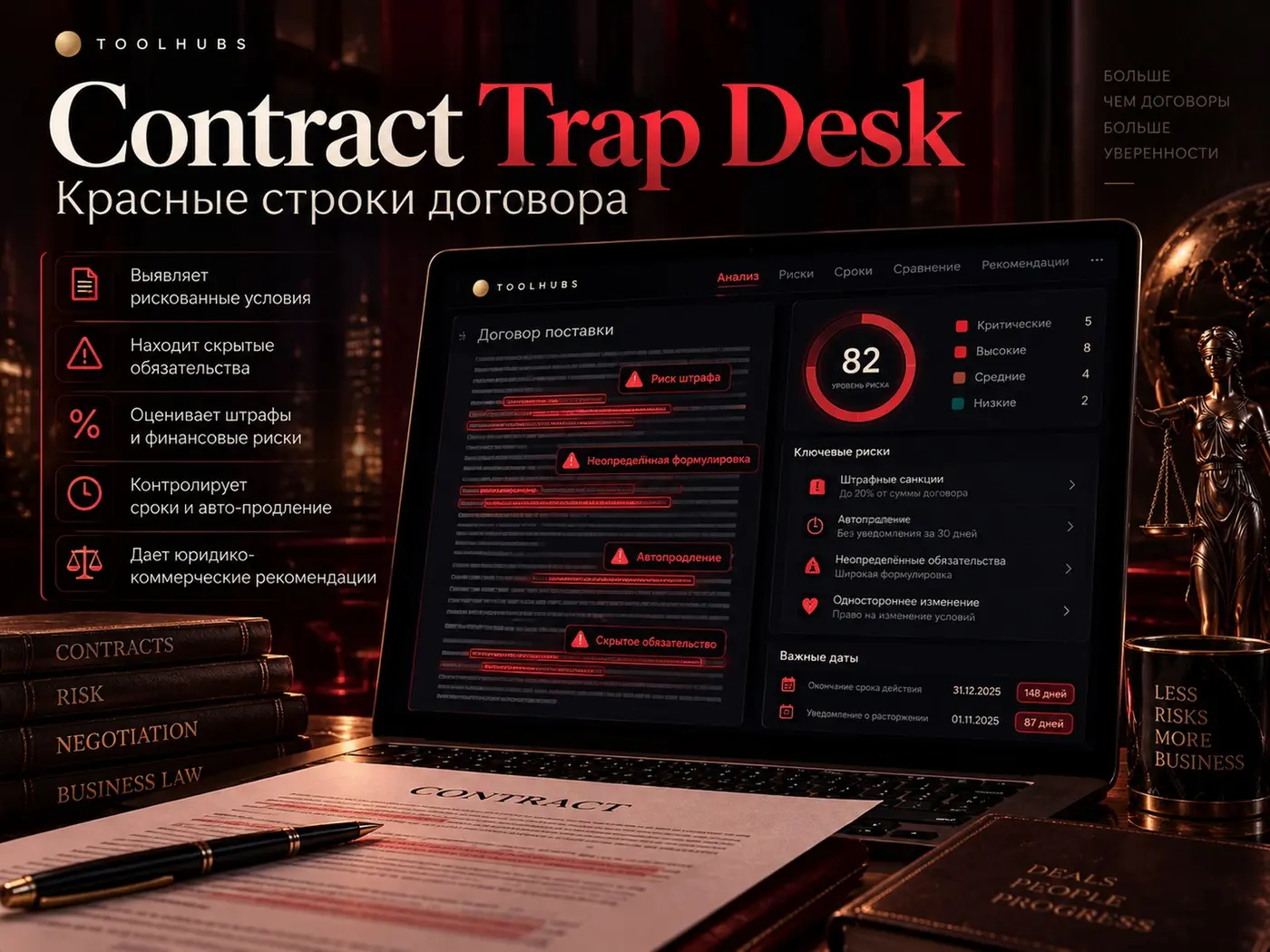 Contract Trap Desk — красные строки договора