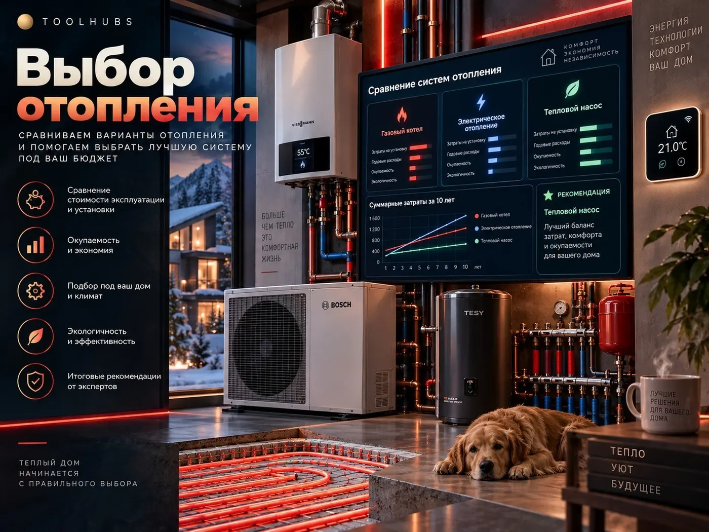 Heating System Choice — газ, электричество, тепловой насос