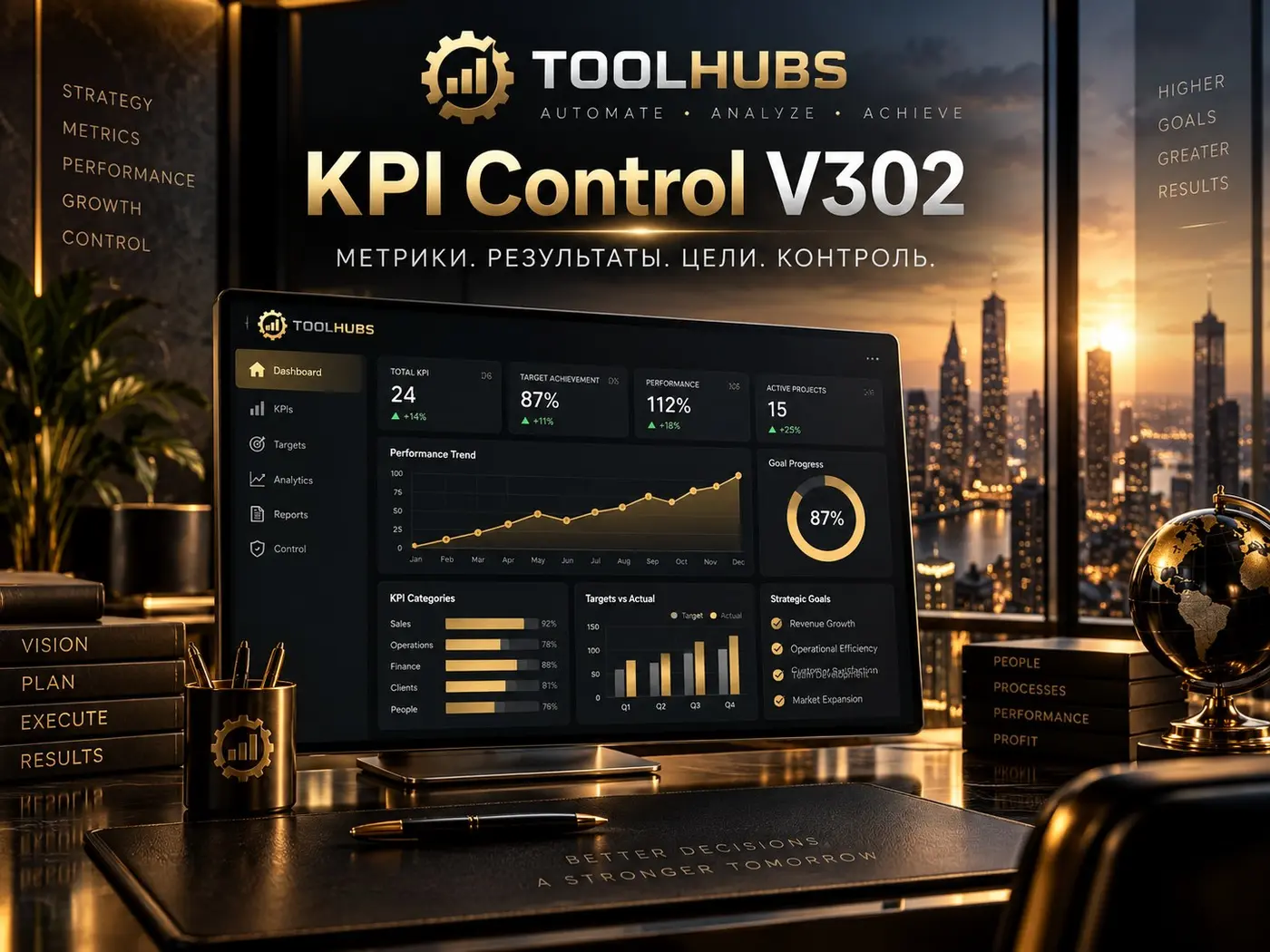 KPI Control — цели, факт, разрывы