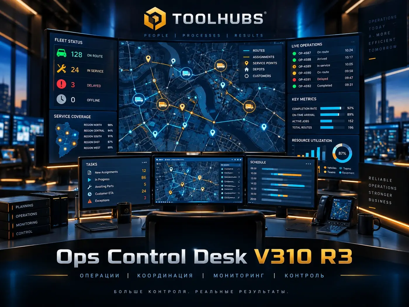 Ops Control Desk — смена, заявки, координация