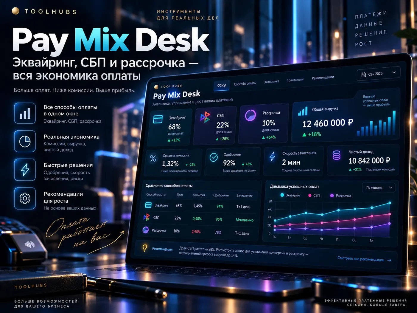 Pay Mix Desk — эквайринг, СБП, рассрочка